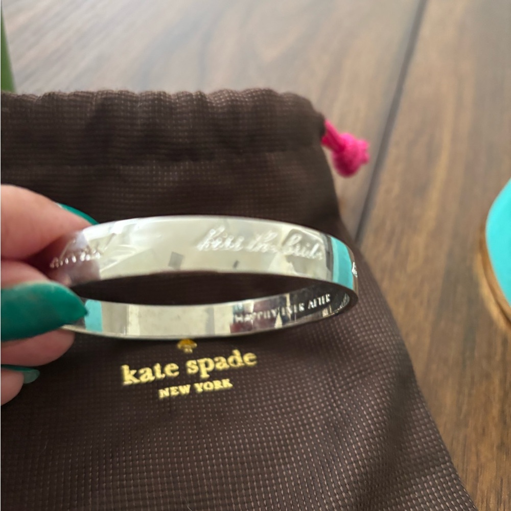 Kate Spade Silver Engraved Bangle
